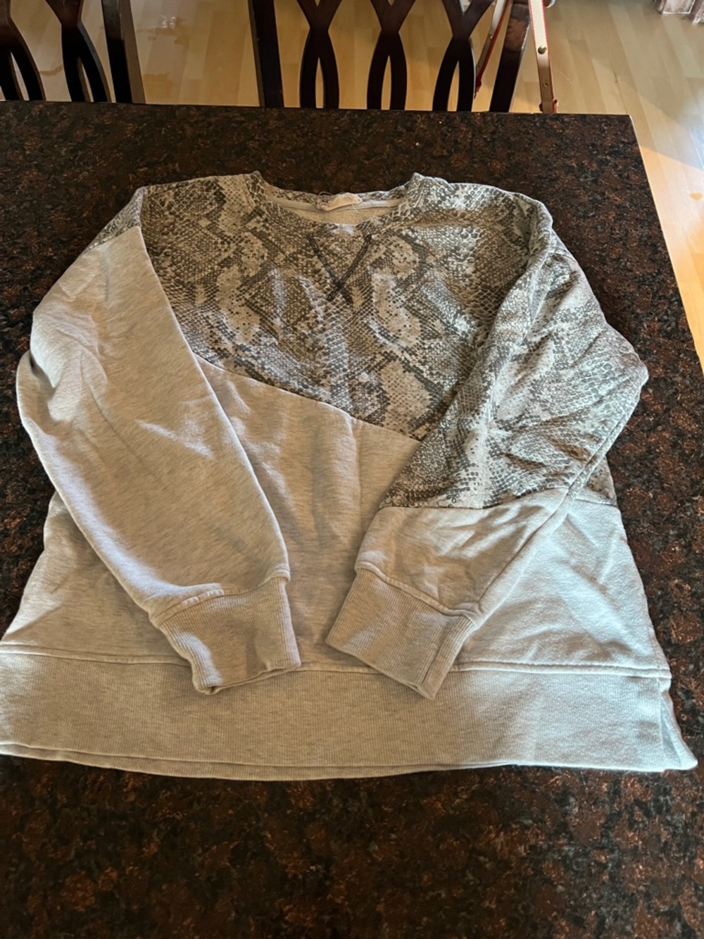 Hippie Rose Gray Snake-Print Pullover Sweater